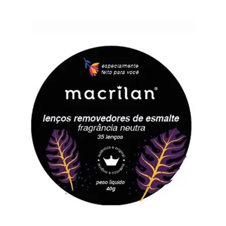 Lenço Removedor de Esmalte Macrilan RE-01 35 Unidades