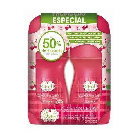 Kit Desodorante Roll-On Giovanna Baby Cherry 50ml 2un