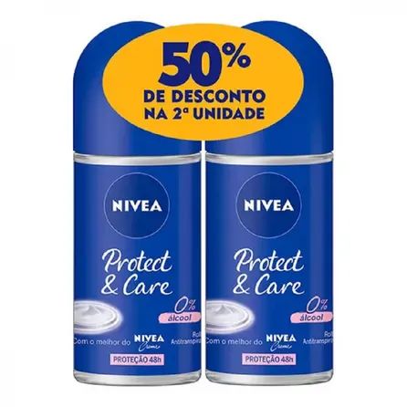 Kit Desodorante Roll-on Feminino Nivea Protect & Care 2Un