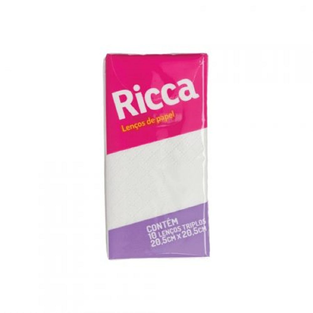 Lenço de Papel Ricca com 10 unidades