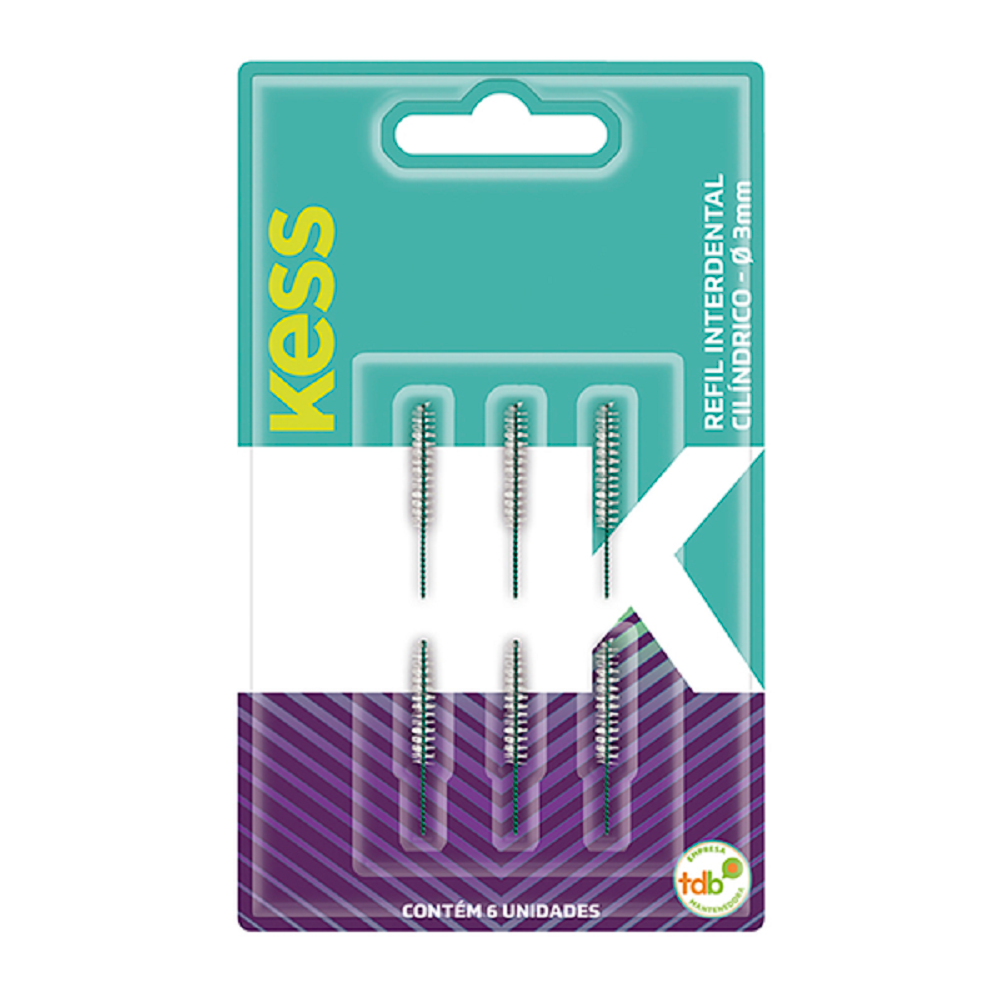 Refil Interdental Kess Cilíndrico com 6 unidades