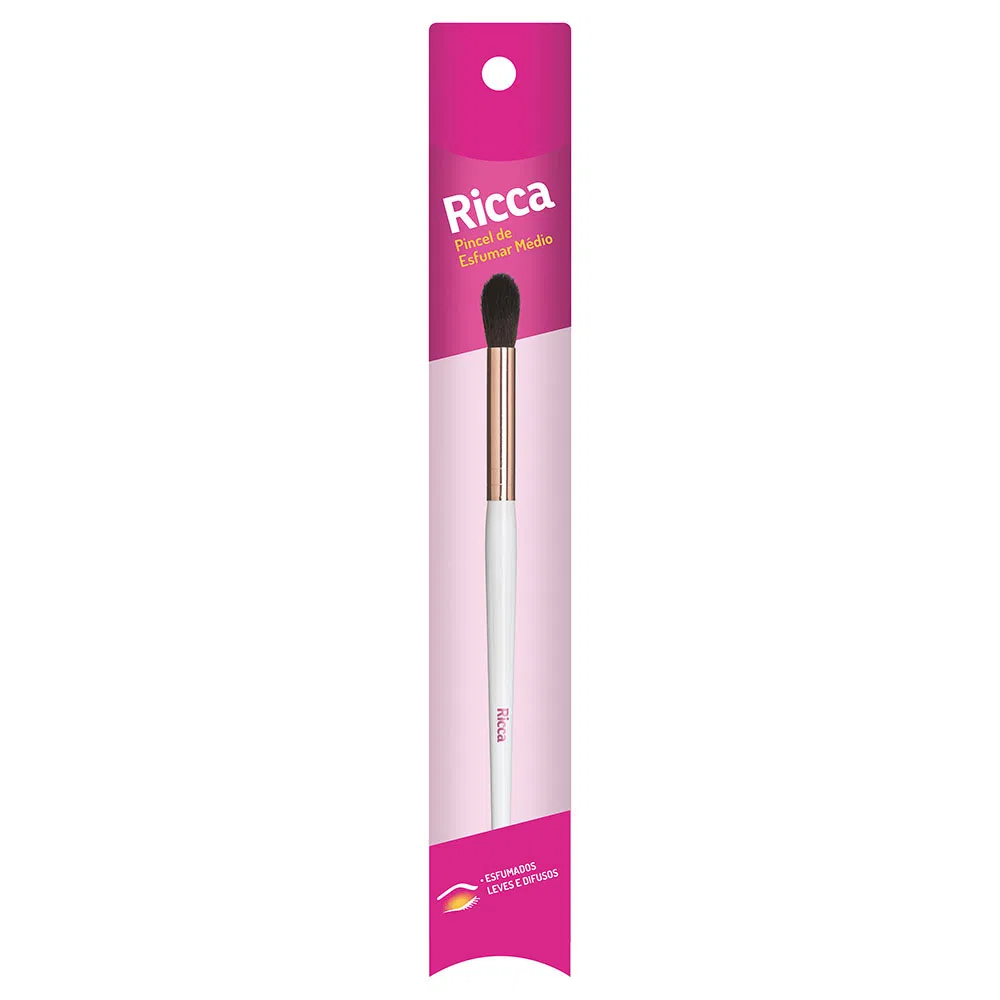Pincel de Esfumar Ricca Rose Gold Médio
