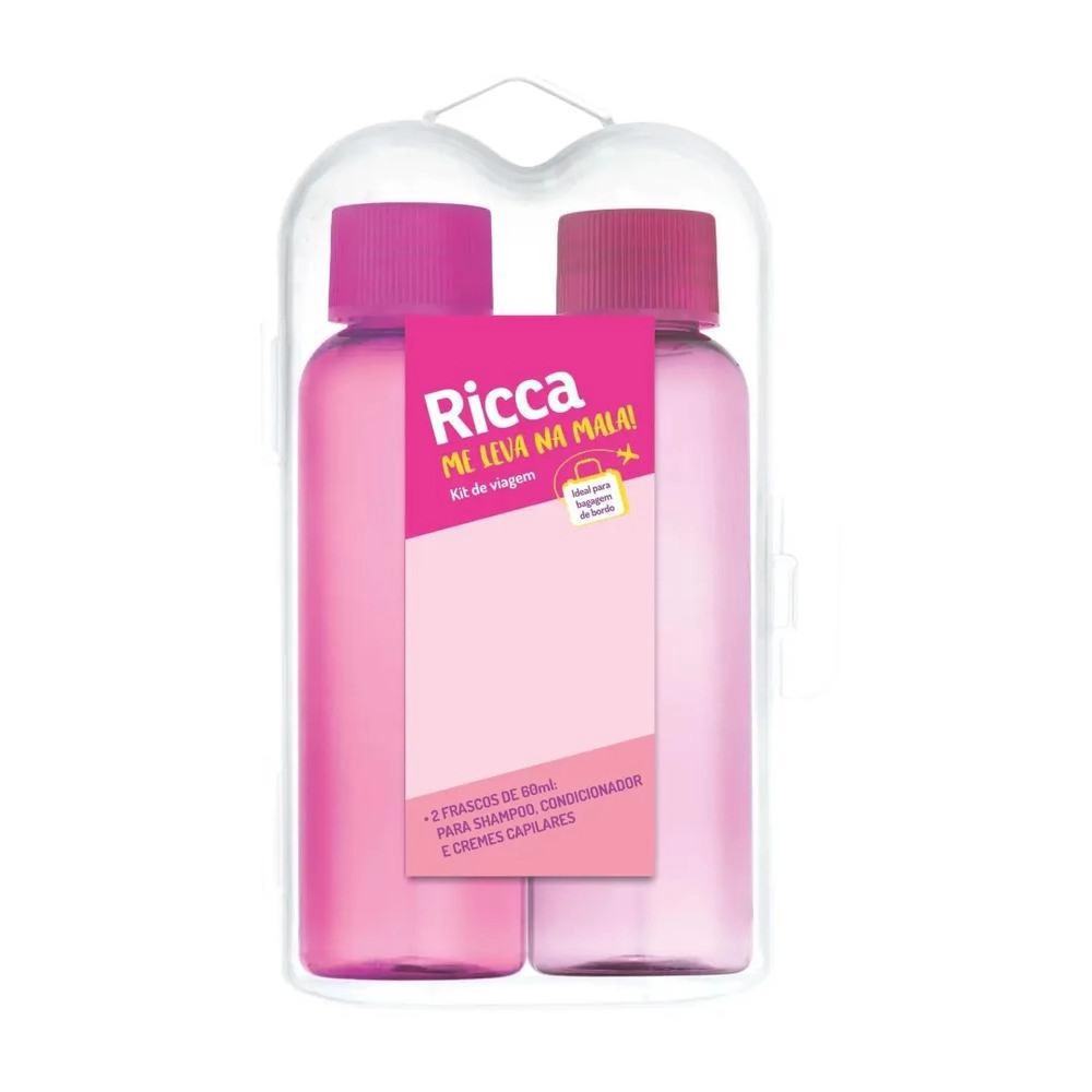 Kit de Viagem Ricca Case com Dois Frascos Colors