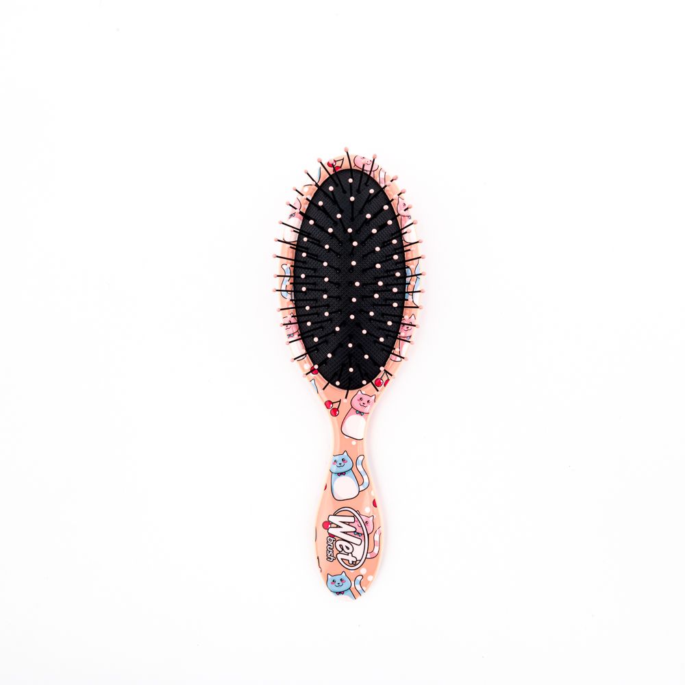Escova de Cabelo Wetbrush Detangler Kids Gatinhos Rosa
