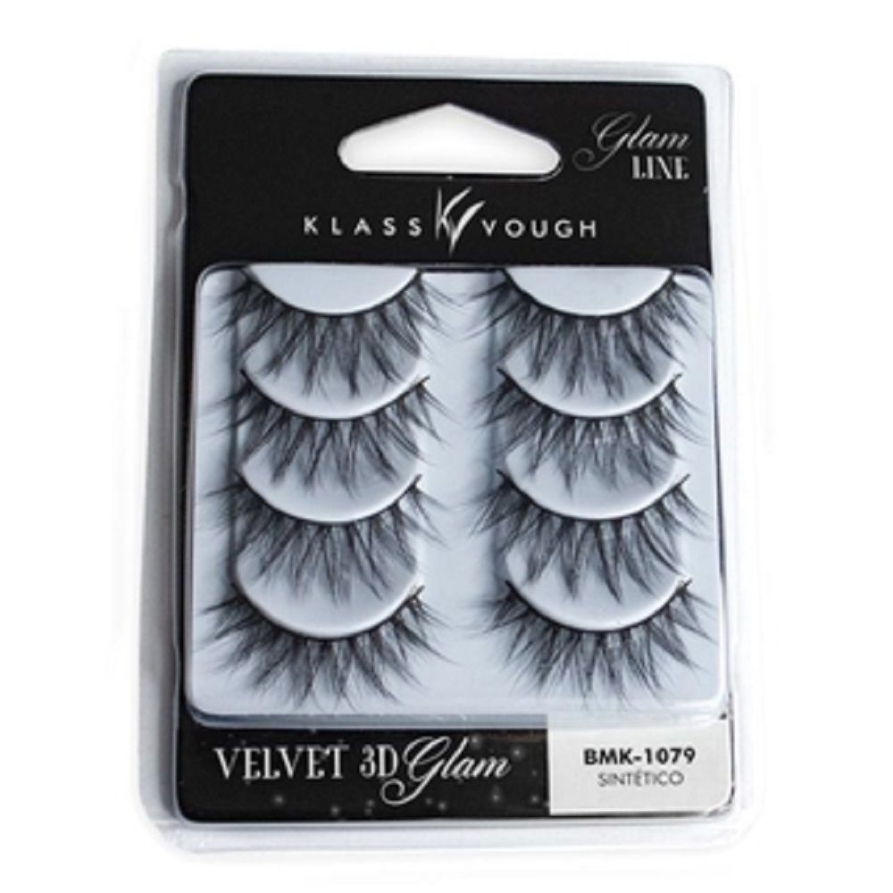 Cílios Postiços Klass Vough Velvet Glam 4 Pares