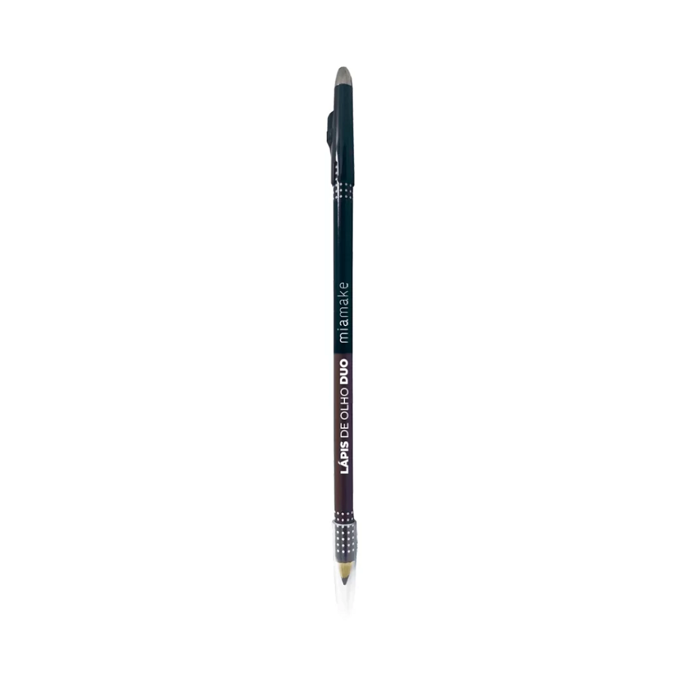 Lápis De Olho Duo Com Apontador Mia Make Preto e Marrom