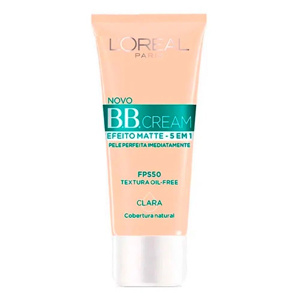 Base BB Cream L'Oréal Paris Efeito Matte 5 em 1 FPS50 Cor Clara 30ml