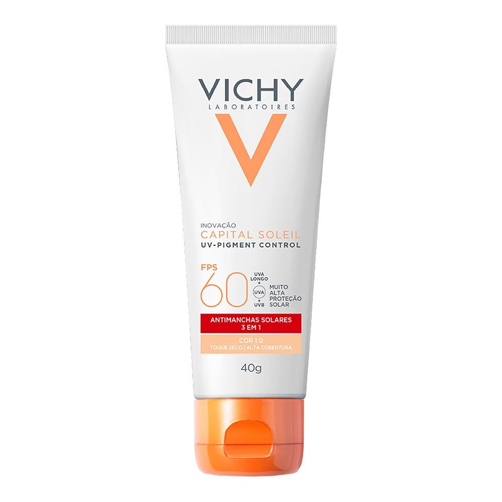 Protetor Solar Facial Vichy Capital Soleil UV Pigment Control com Cor FPS60 40g