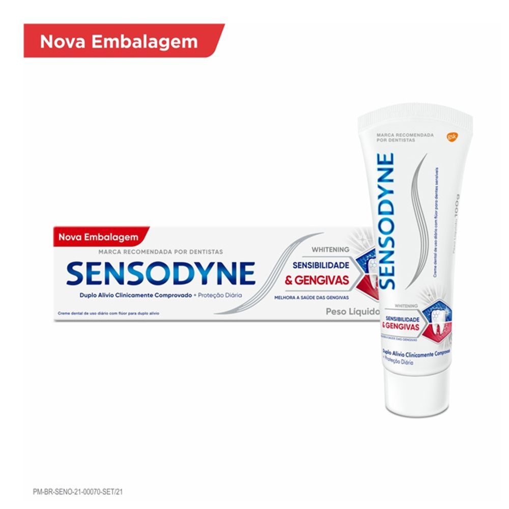 Creme Dental Sensodyne Sensibilidade & Gengivas Whitening 100g