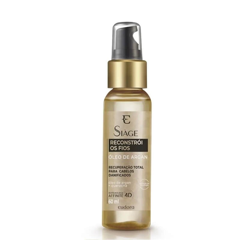 Óleo De Argan Eudora Siàge Reconstrói Os Fios 60ml