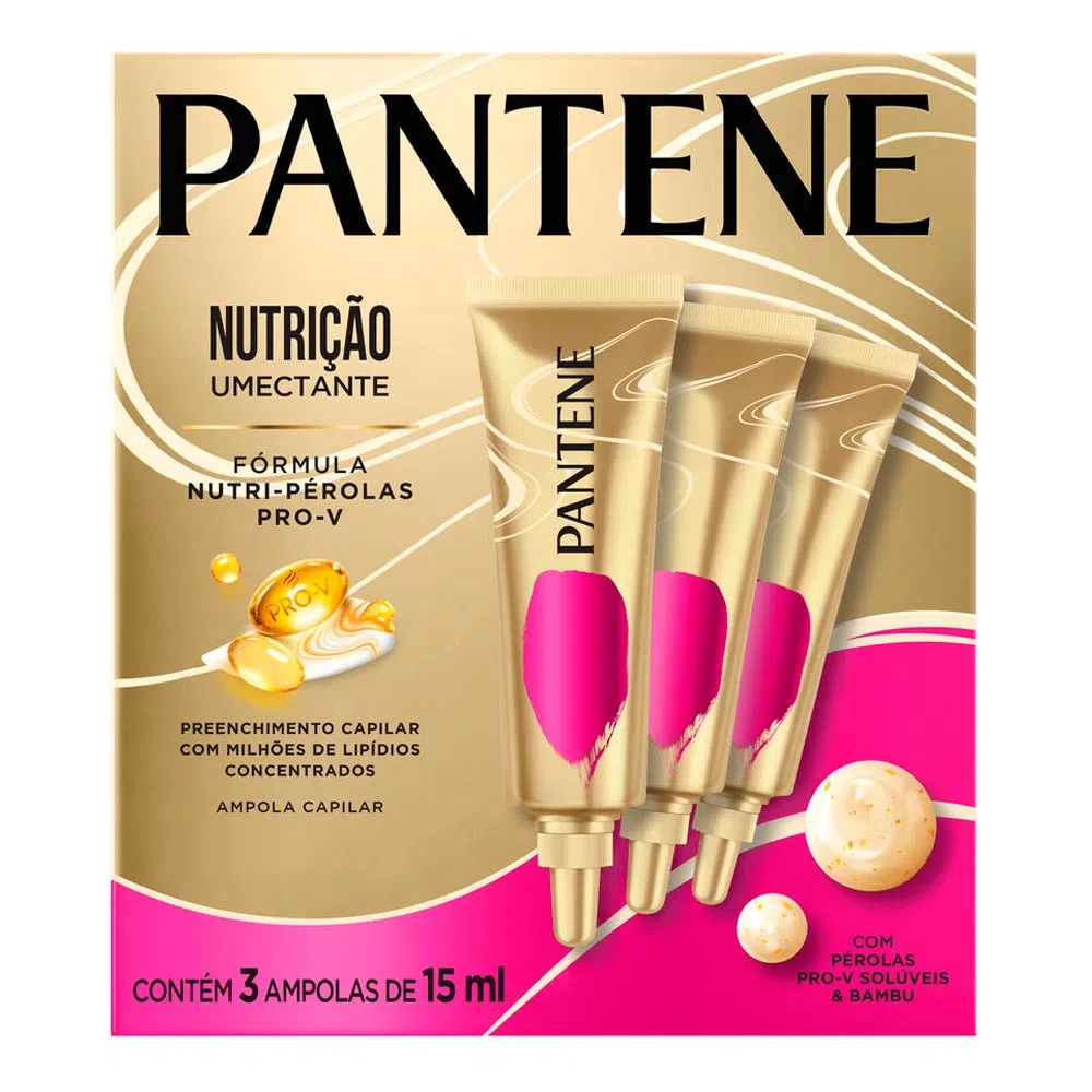 Kit de Ampolas Capilares Pantene PRO-V Nutrição Umectante 15ml com 3 Unidades