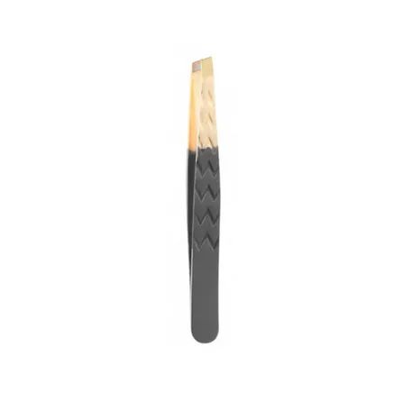 Pinça para Sobrancelha Belliz Black Silver e Gold Diagonal