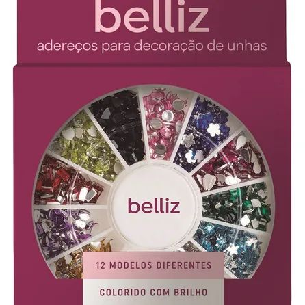 Adereços Para Decoração De Unhas Belliz Colorido disco com 800un