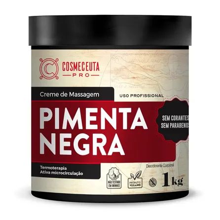 Creme Desodorante de Massagem Cosmeceuta Pimenta Negra 1kg