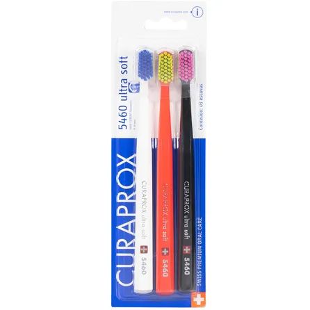 Kit Escova Dental Curaprox CS 5460BR com 3 unidades (Cores Sortidas)