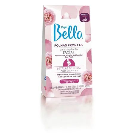 Folhas Prontas para Depilação Facial Depil Bella Pétalas de Rosas 16un
