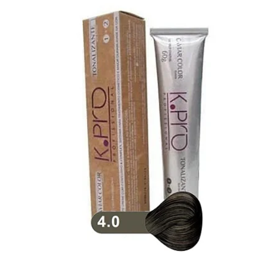 Tonalizante K.Pro Caviar Color 4.0 Castanho Médio Natural 60g