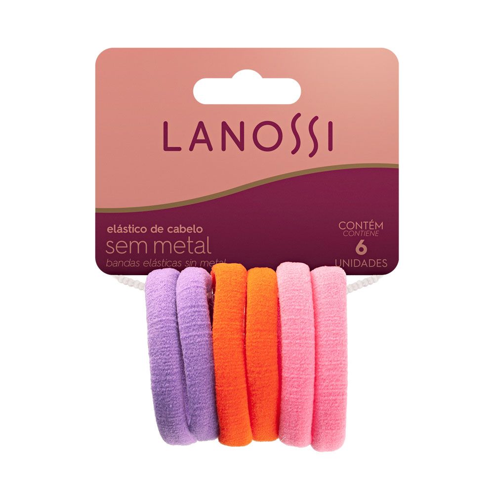 Conjunto de Elásticos de Cabelo Lanossi Tange 6Un