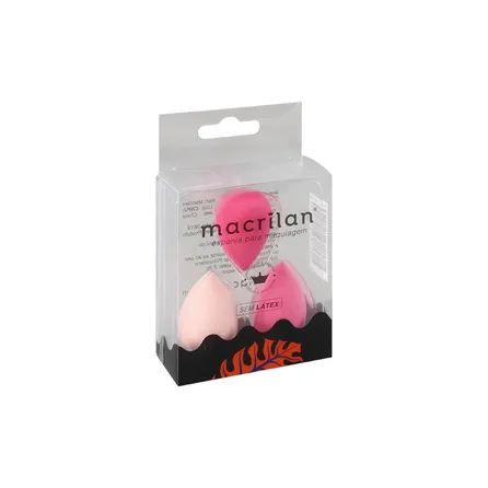 Kit com 3 Peças de Mini Esponja para Maquiagem Macrilan Cores Sortidas