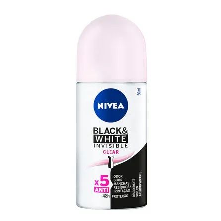 Desodorante Roll-On Nivea Feminino Black & White Invisible Clear 50ml