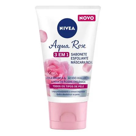 Sabonete Esfoliante Facial Nivea 3 em 1 Aqua Rose 150ml