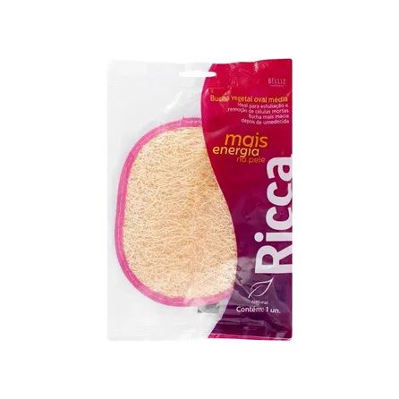 Bucha Vegetal Oval Ricca Média (Cores Sortidas)