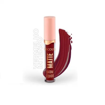 Batom Líquido Ricosti Matte Vegano Vermelho Intenso