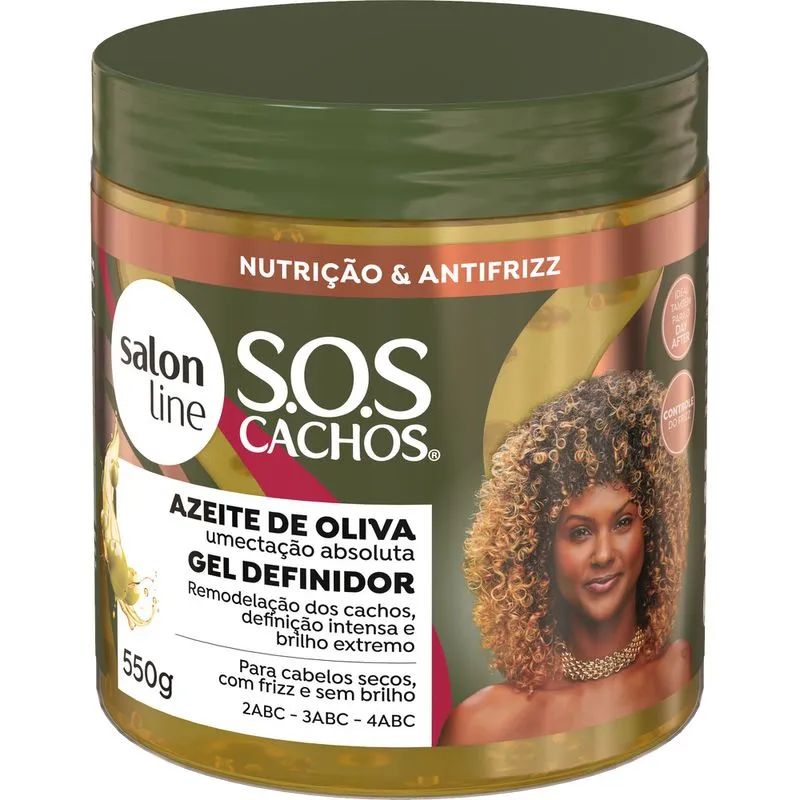 Gel Definidor Salon Line S.O.S Cachos Azeite de Oliva 550g
