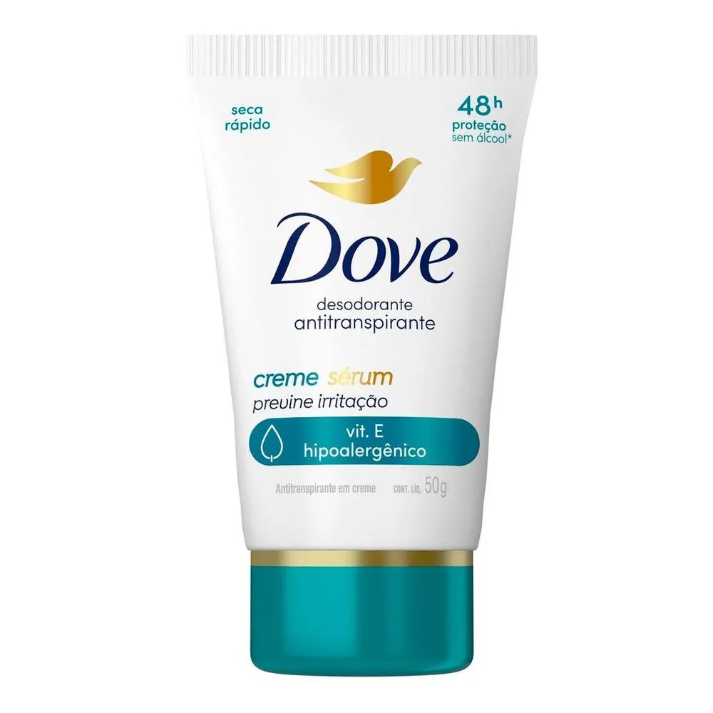 Desodorante Creme Feminino Dove Previne Irritação 48h Creme Sérum 50g