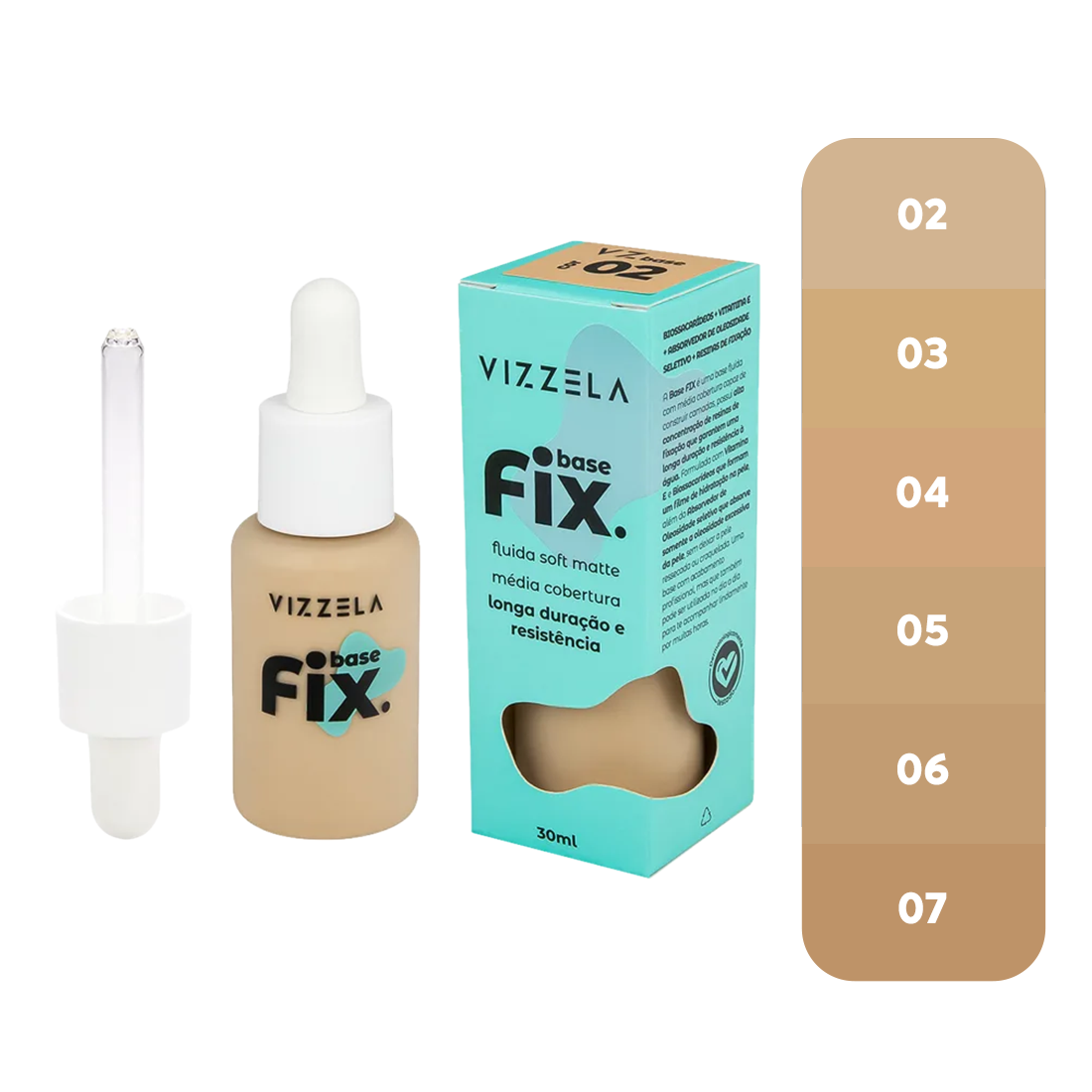 Base Líquida Vizzela Soft Matte Fix 30ml
