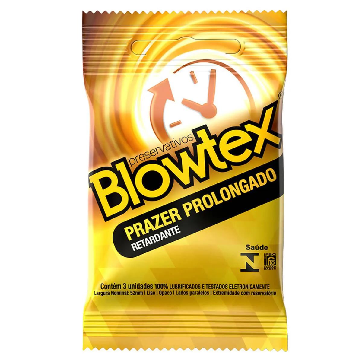 Preservativo Blowtex Prazer Prolongado Efeito Retardante Com 3 Unidades