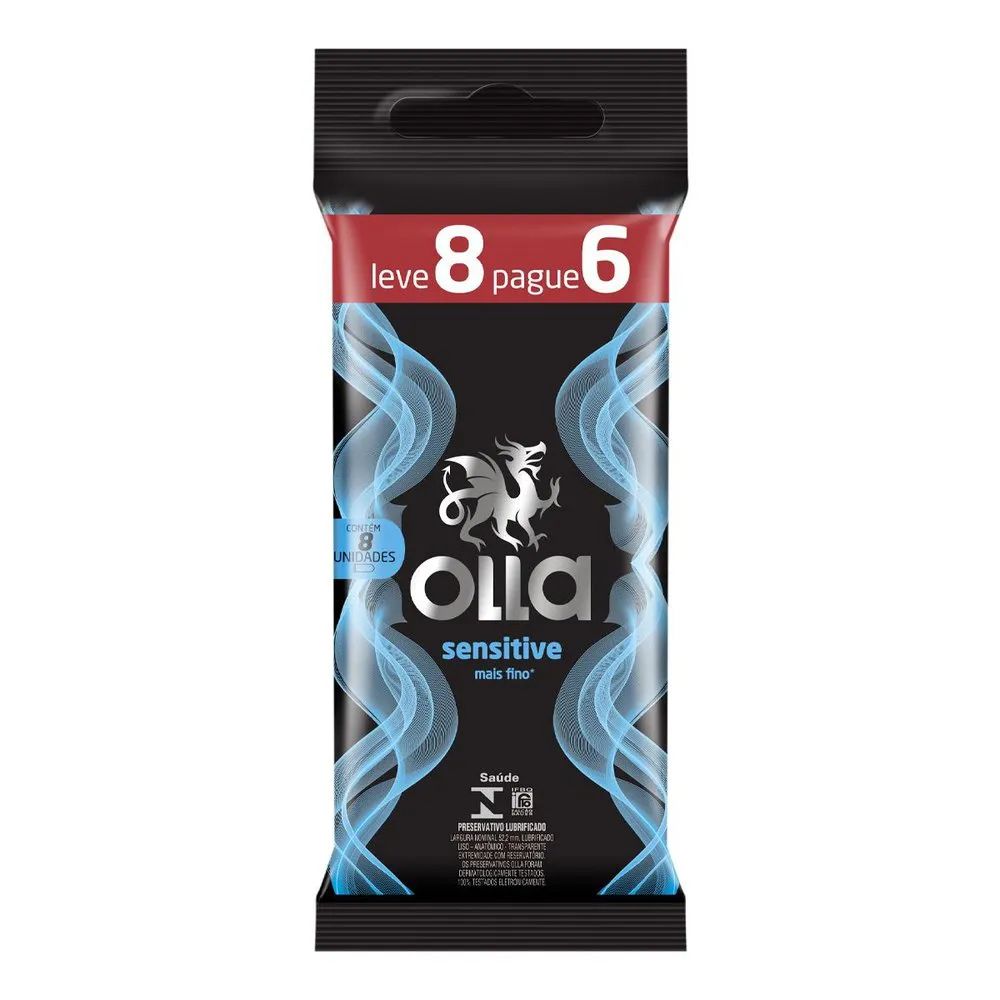 Preservativo Olla Sensitive Leve 8 e Pague 6