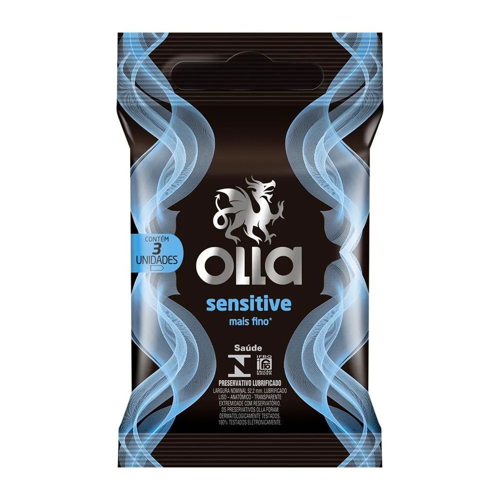 Preservativo Olla Sensitive Com 3 Unidades