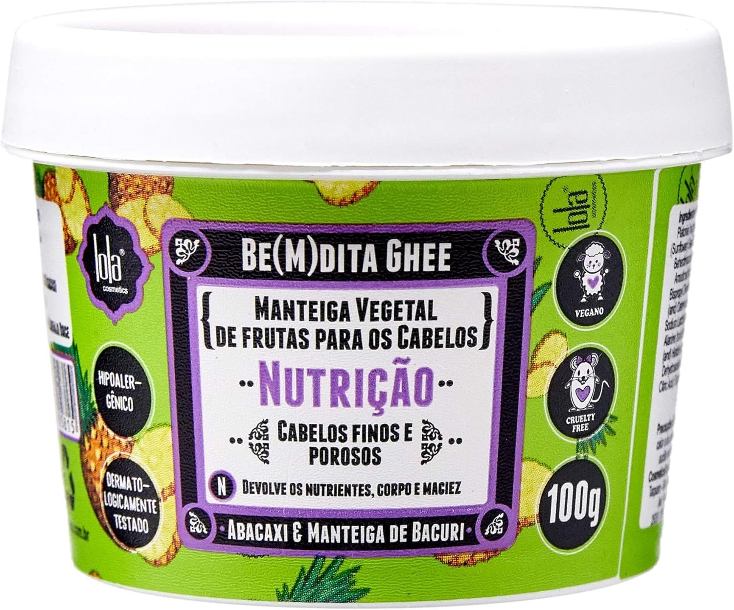 Manteiga Vegetal de Frutas para Cabelo Lola From Rio Be(m)dita Ghee Nutrição 100g