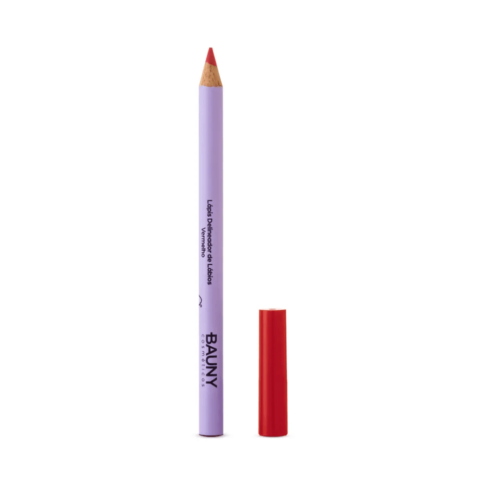  Lápis Delineador de Lábios Bauny Vermelho 1,10g