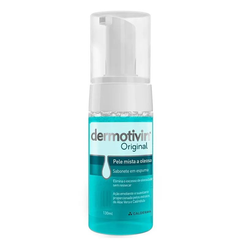 Sabonete Facial Em Espuma Dermotivin Original Pele Mista a Oleosa 130ml