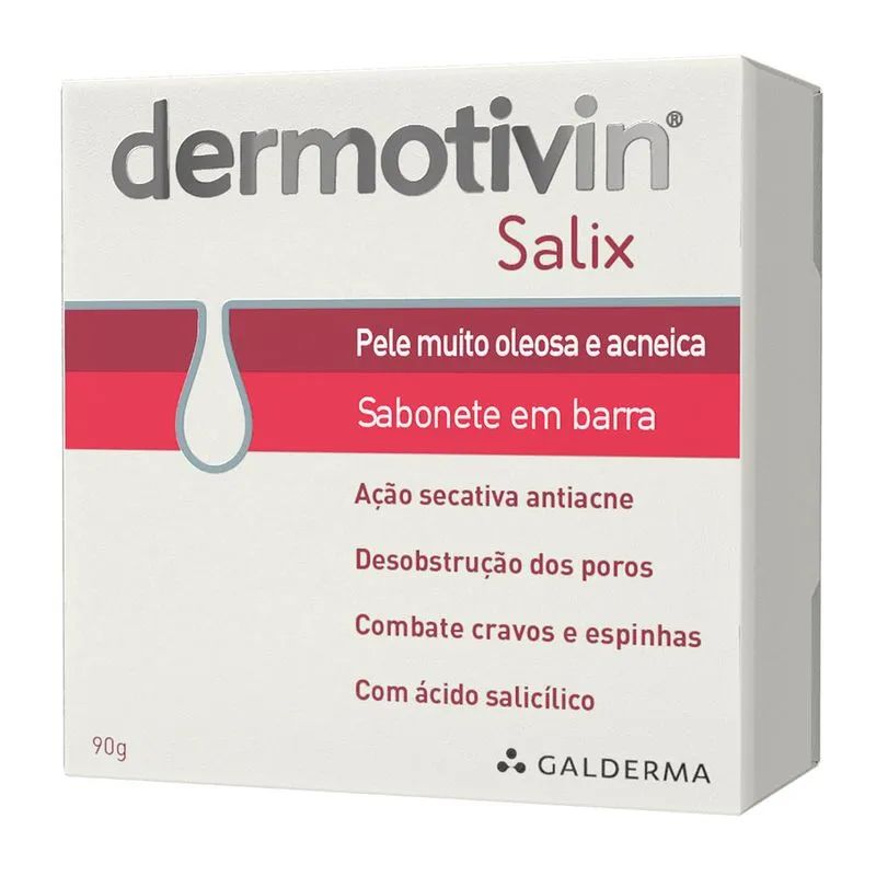 Sabonete Em Barra Dermotivin Salix Pele Oleosa e Acneica 90g