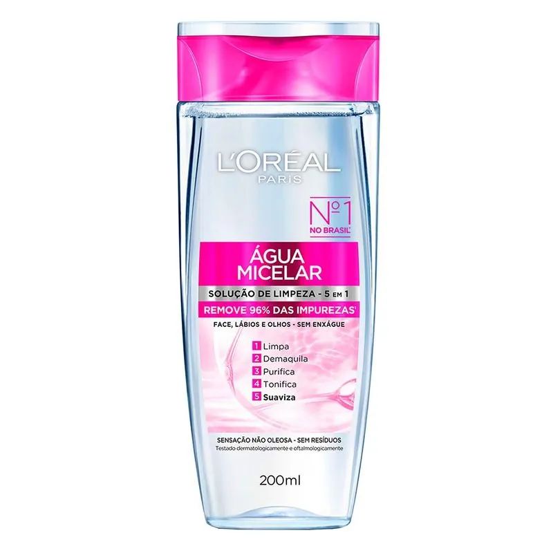 Água Micelar L'Oréal Paris Solução de Limpeza 5 Em 1 100ml