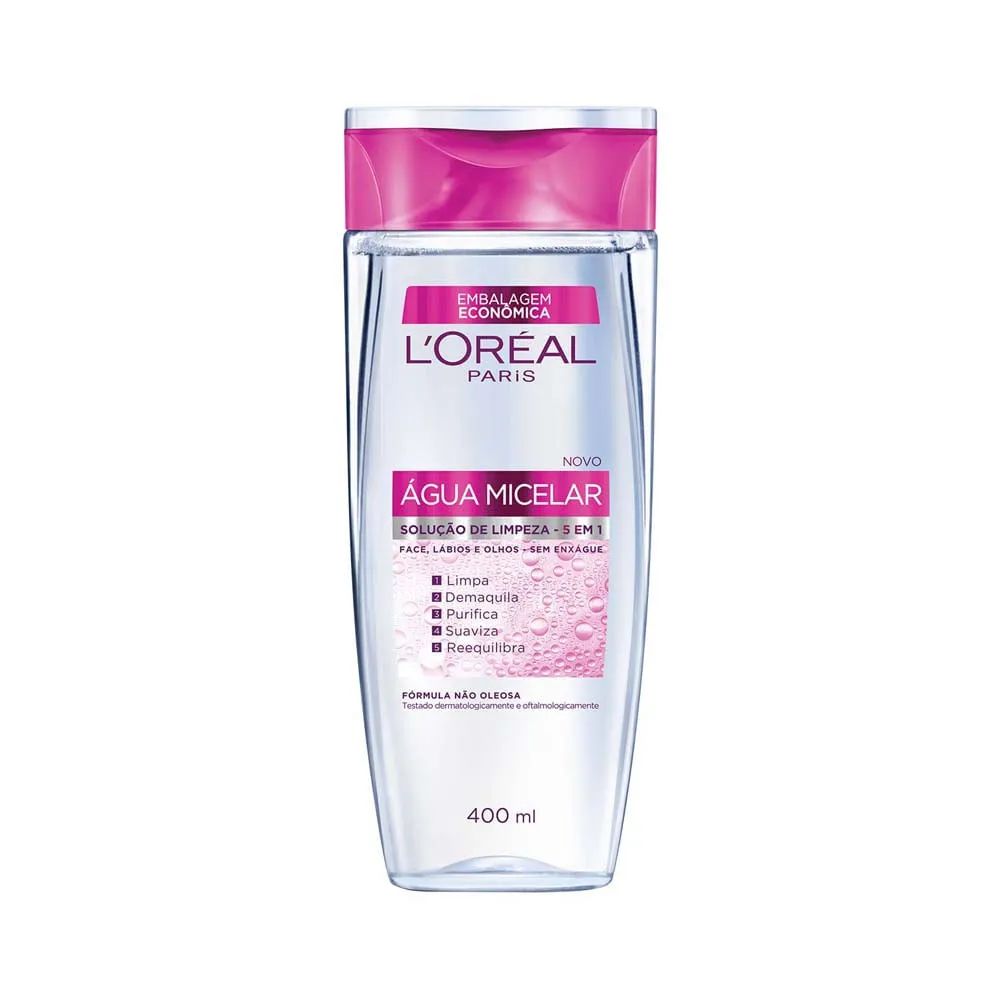 Água Micelar L'oréal Paris Solução de Limpeza 5 Em 1 400ml
