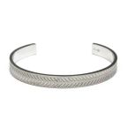 Bracelete de Aço Prata Key Design Cuff Feather – miniatura 1