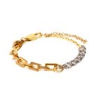 Pulseira de Aço Dourada e Prata Key Design  Willians – miniatura 1