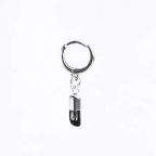 Brinco de Prata e Pedra Natural Preta Key Design SSE Nero – miniatura 1