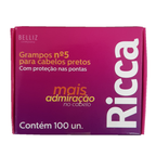 Grampos para Cabelo Ricca Nº5 Preto com 100 unidades – miniatura 1