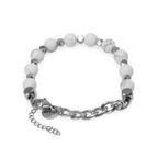 Pulseira Ajustável Key Design Domond de Pedra Natural Howlita Branca – miniatura 2