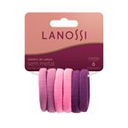 Conjunto de Elástico para Cabelo Lanossi Violet com 6 unidades – miniatura 1