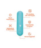 Vibrador Bullet Potente Dona Coelha Triquelique Verde Água – miniatura 2