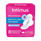 Absorvente Intimus Tripla Proteção Cobertura Suave Com Abas 8 Unidades – miniatura 1
