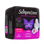 Absorvente Sempre Livre Conforto Noturno Cobertura Suave Com Abas Com 8 Unidades – miniatura 2