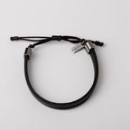 Pulseira Malmo Couro Duplo Preto – miniatura 1