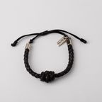 Pulseira Malmo Nó Couro Preto – miniatura 1
